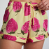 Satin pyjama shorts, Yellow