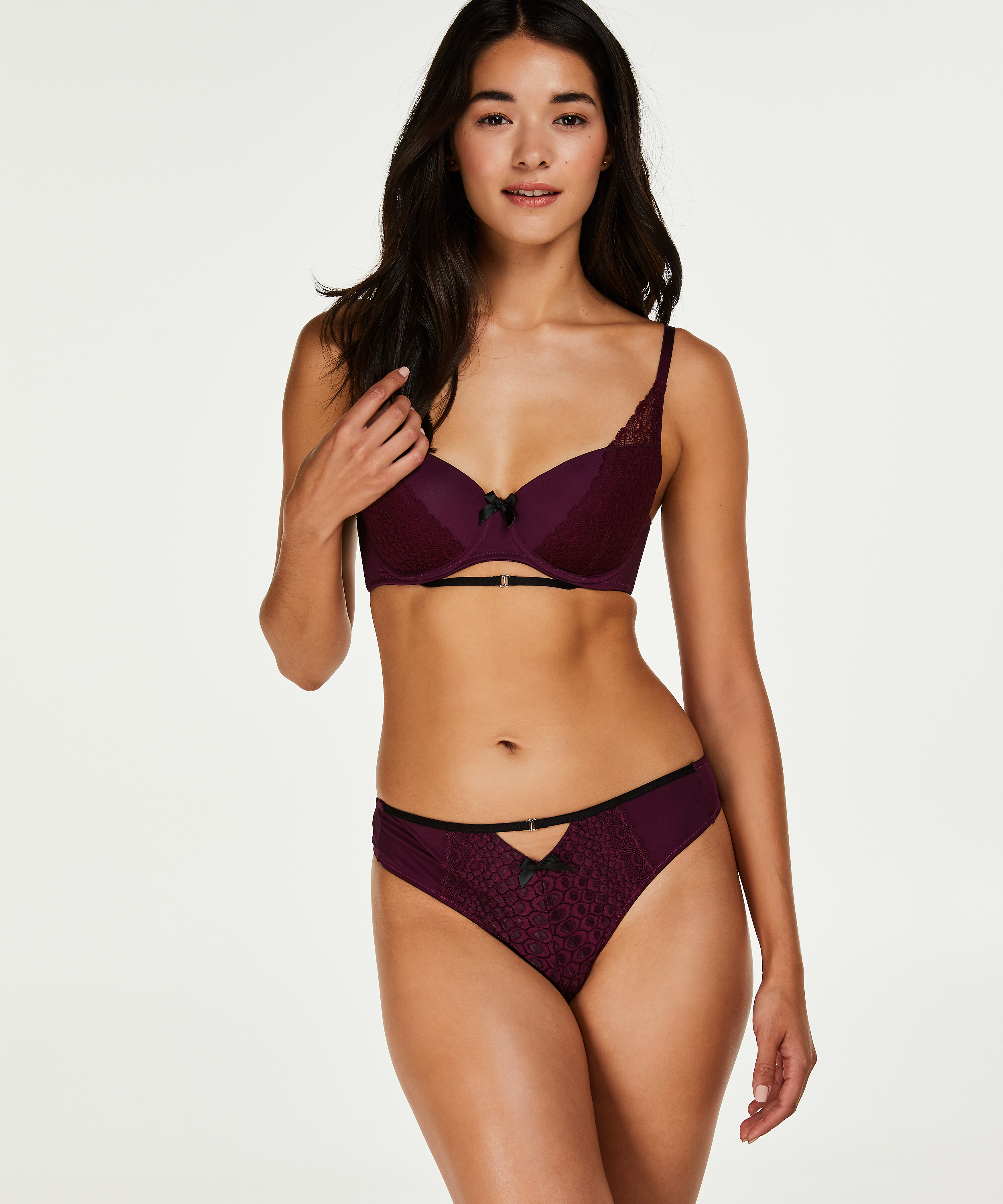 Selene padded underwired bra, Purple, main