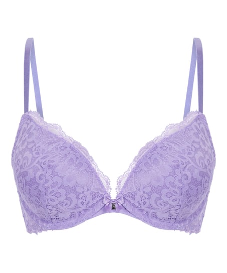 Marine Padded Push-Up Underwired Bra, Purple
