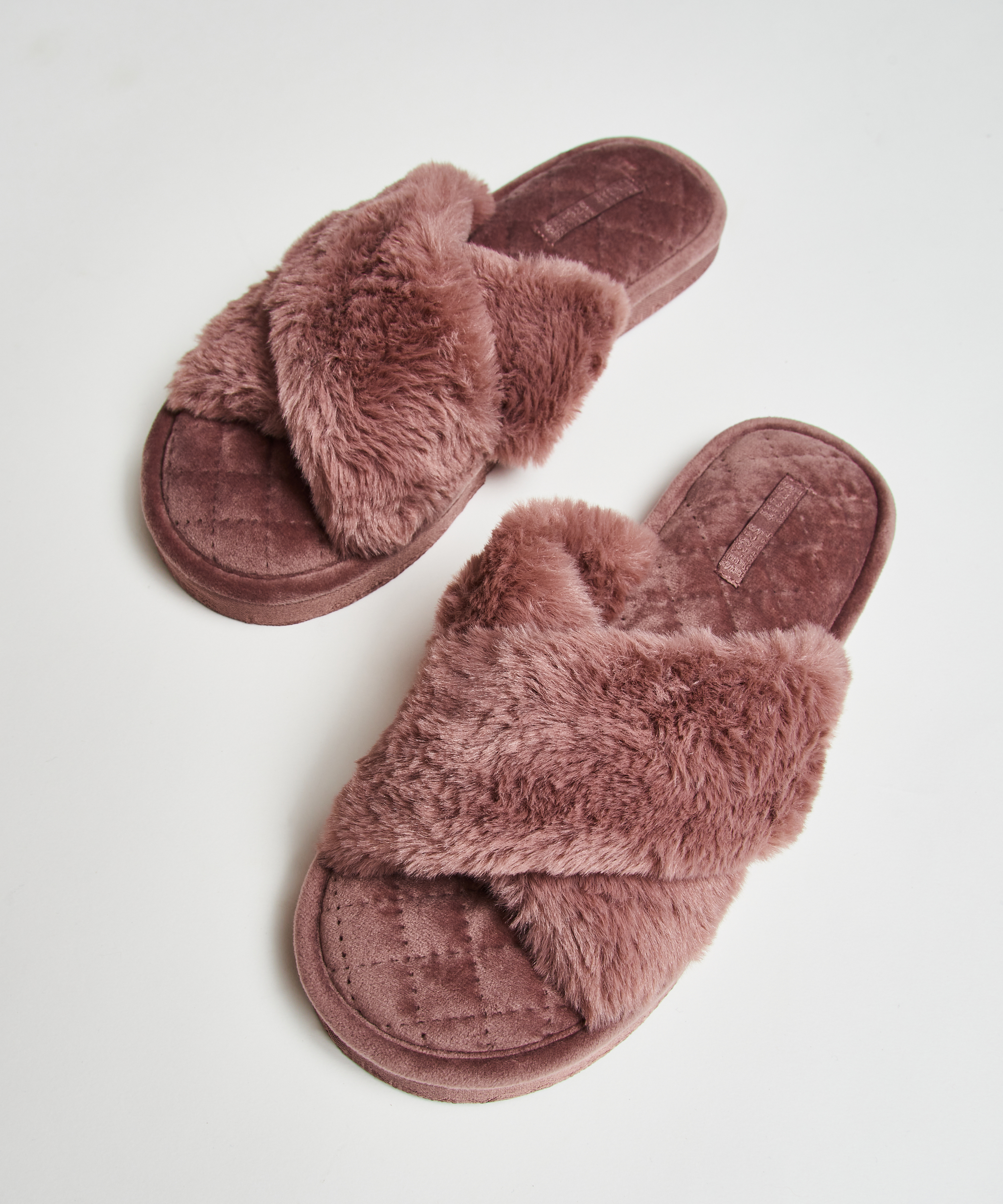 Fake Fur Slippers, Purple, main