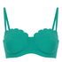 Scallop Padded Strapless Underwired Bikini Top Cup E +, Green