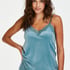 Velours Lace Cami Top, Green