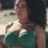 Scallop Padded Strapless Underwired Bikini Top Cup E +, Green