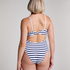 Bandeau Scallop Swimsuit, White