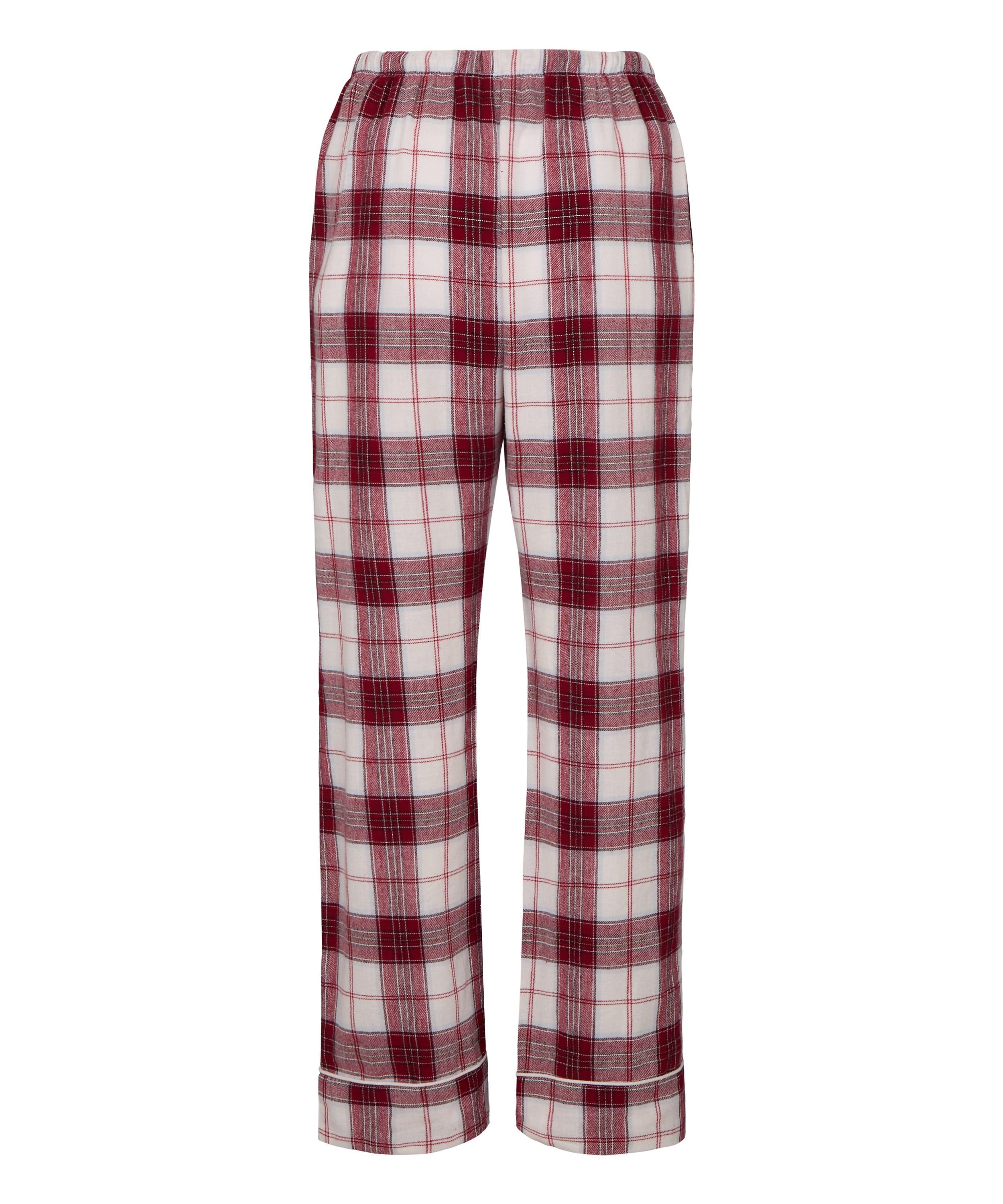Tall Flannel Pyjama Pants, White, main