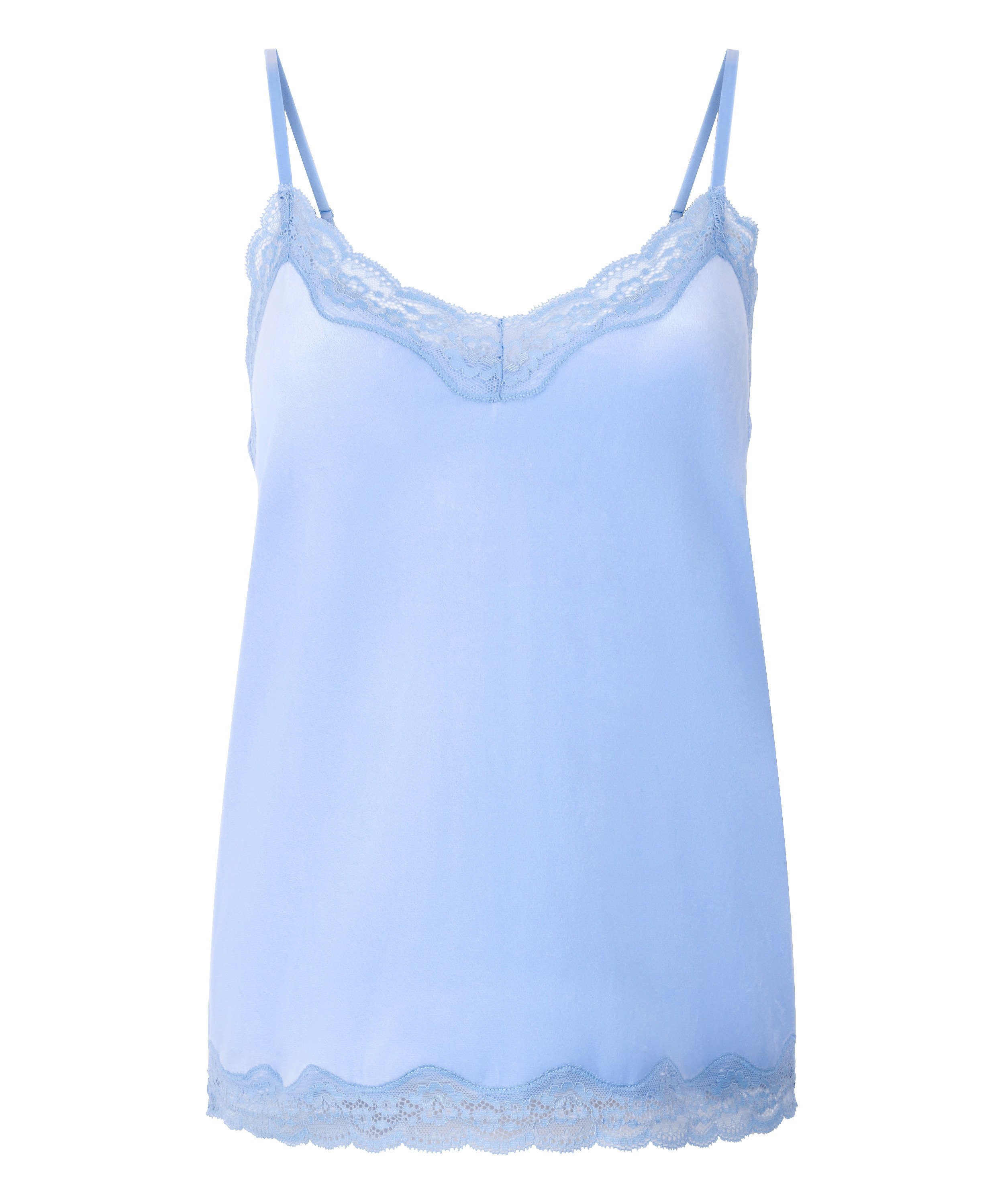 Velours Lace Cami Top, Blue, main