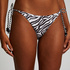 Doha Zebra Cheeky Tanga Bikini Bottoms, White