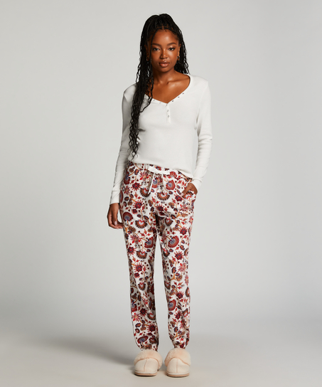 Flannel Pyjama Pants, White