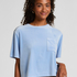 Top Velours Pocket, Blue