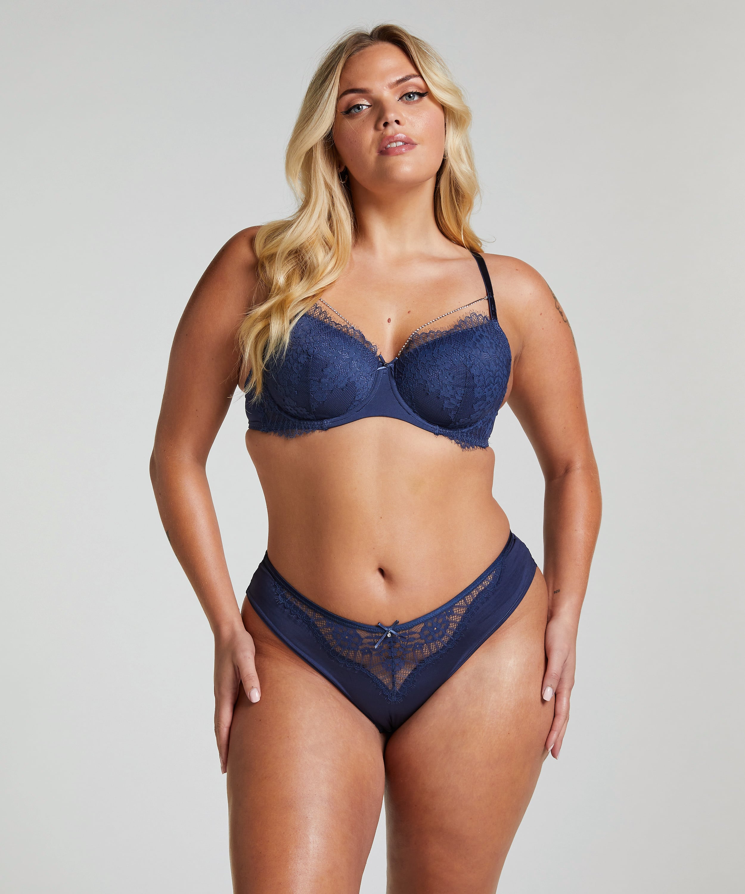 Pearlene Padded Underwired Bra, Blue, main
