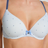 Plunge Padded Underwired Bra, Blue