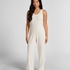 Singlet Brushed Jersey Rib, White