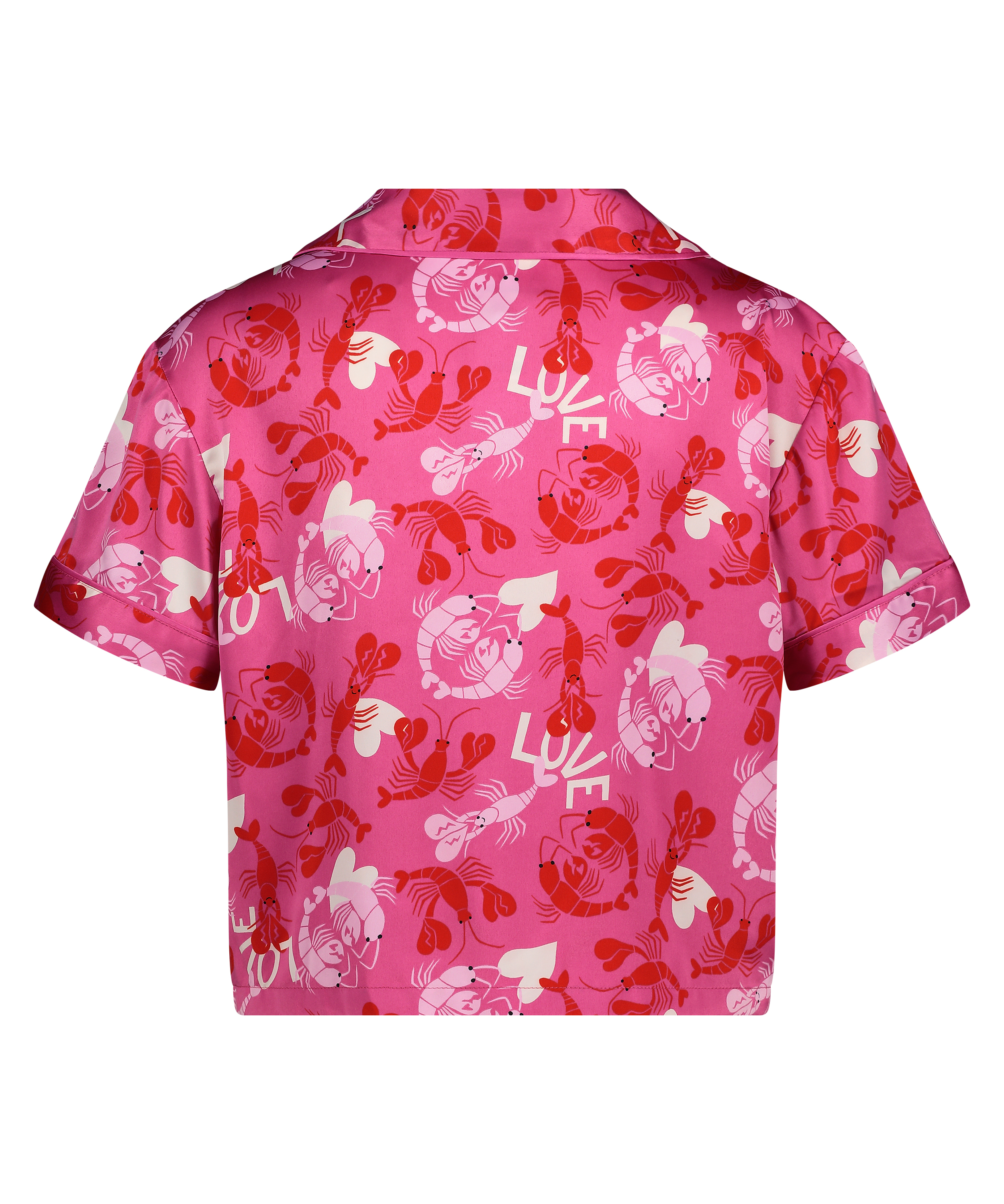 Satin Short-Sleeved Jacket, Pink, main