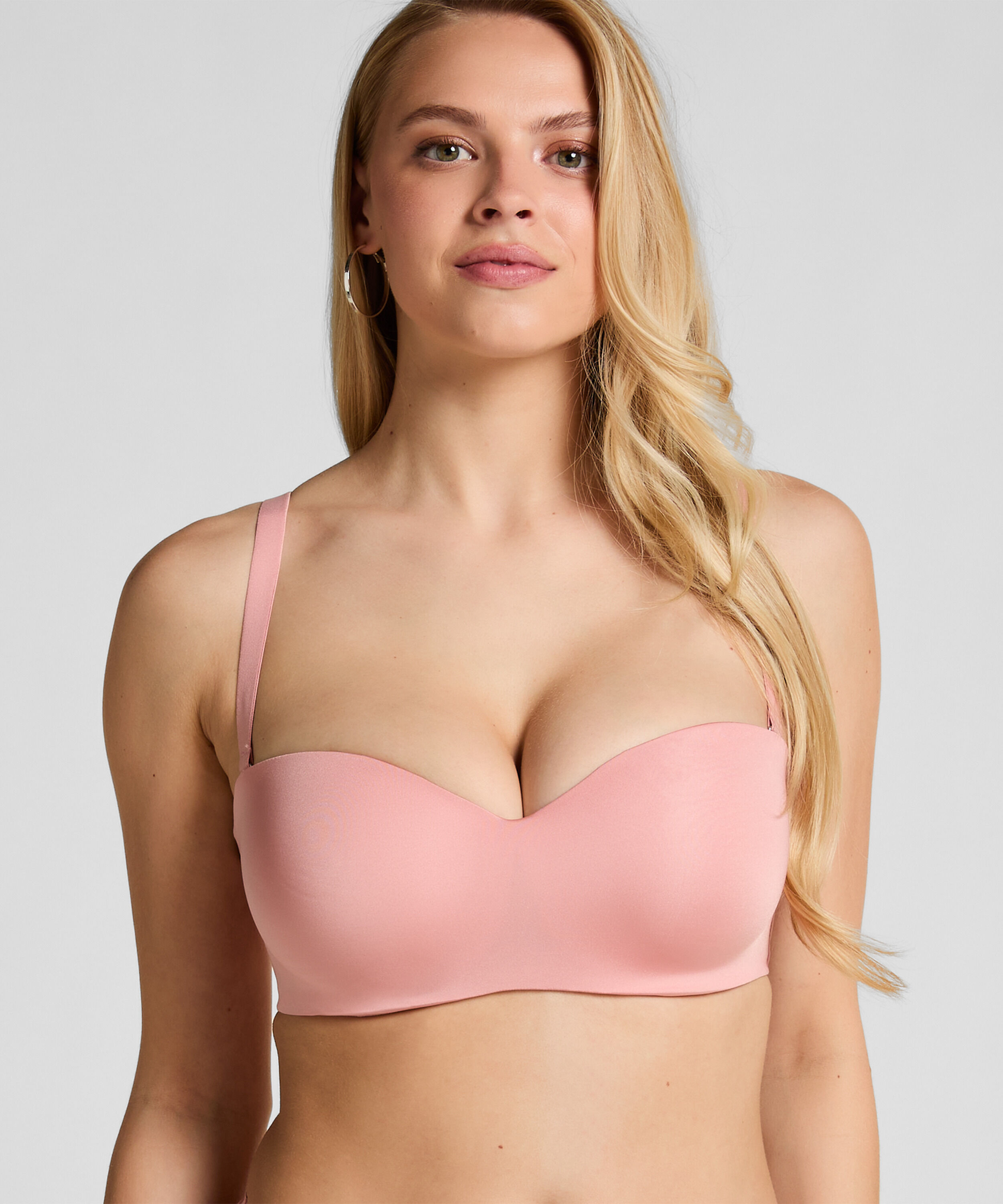 Smooth Padded Underwired Strapless Push-Up Bra, Pink