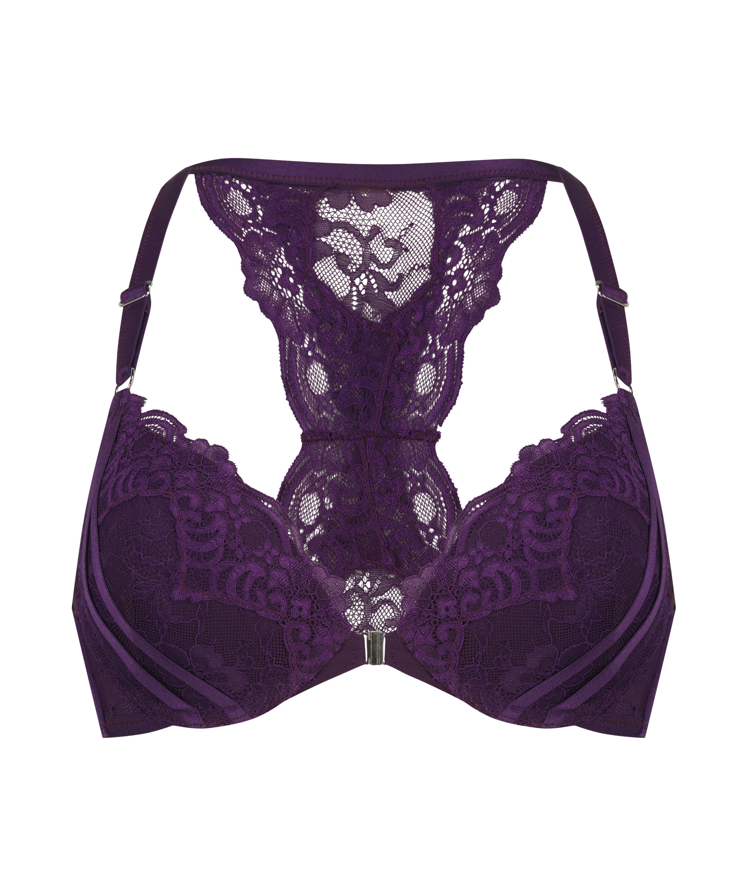 Sienna Padded Push-Up Underwired Bra, Purple, main