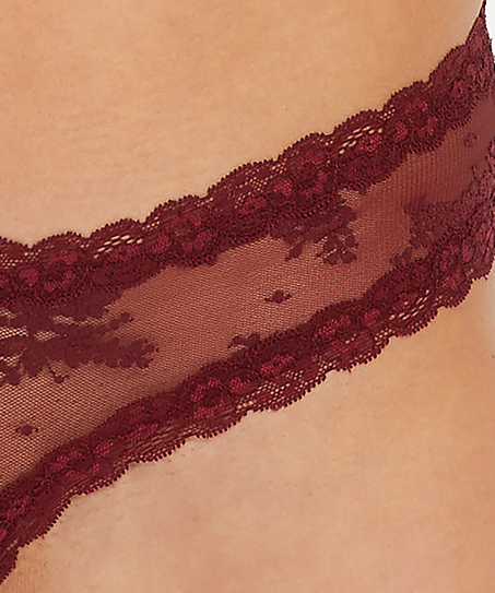 V-shaped Brazilian knickers mesh, Red