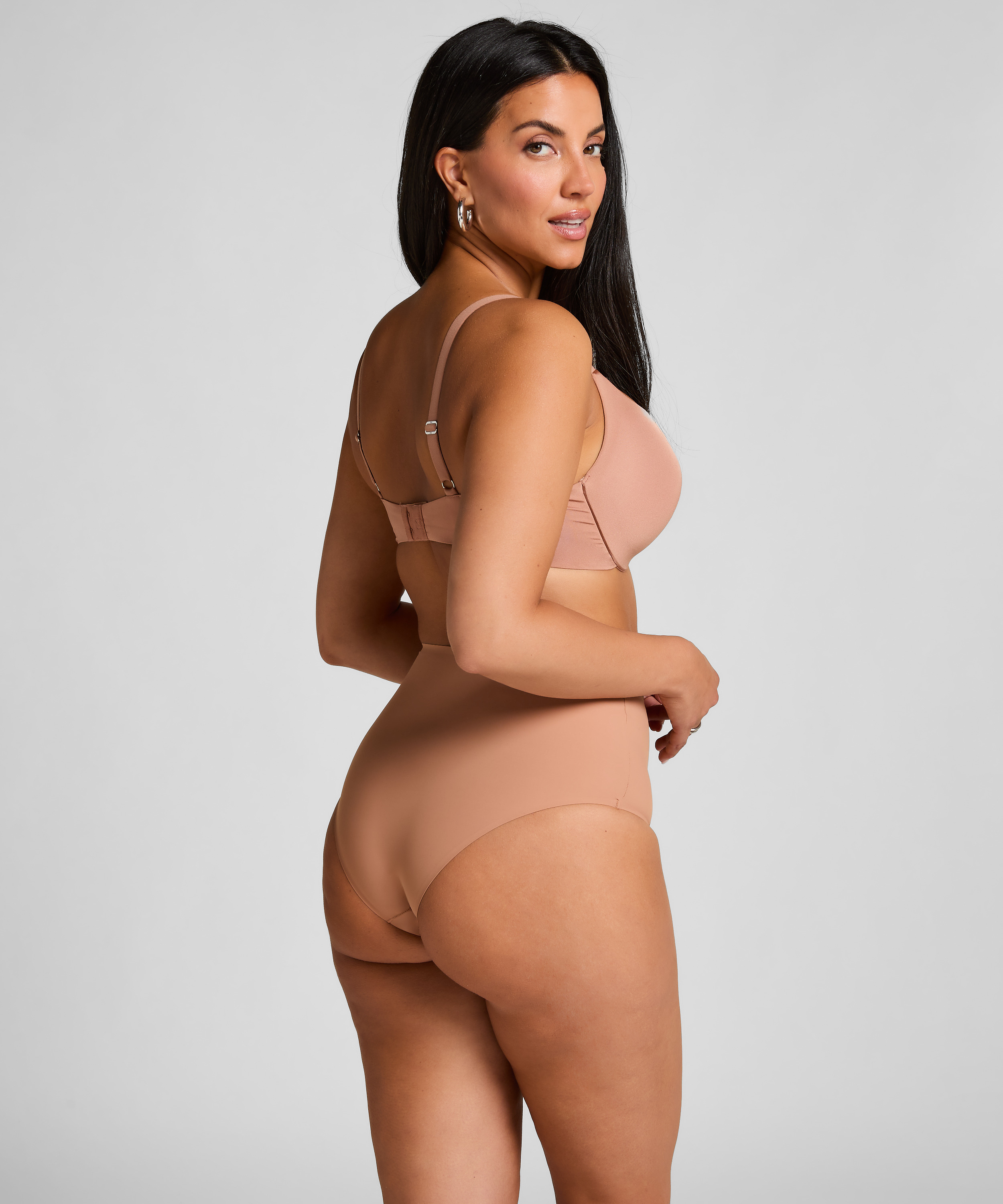 Smooth Padded Underwired Push-Up Bra, Brown, main