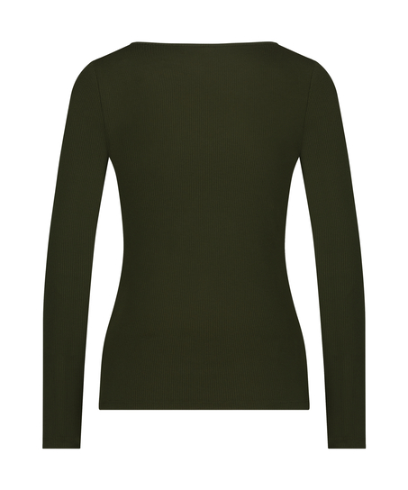 Long-Sleeved Pyjama Top, Green