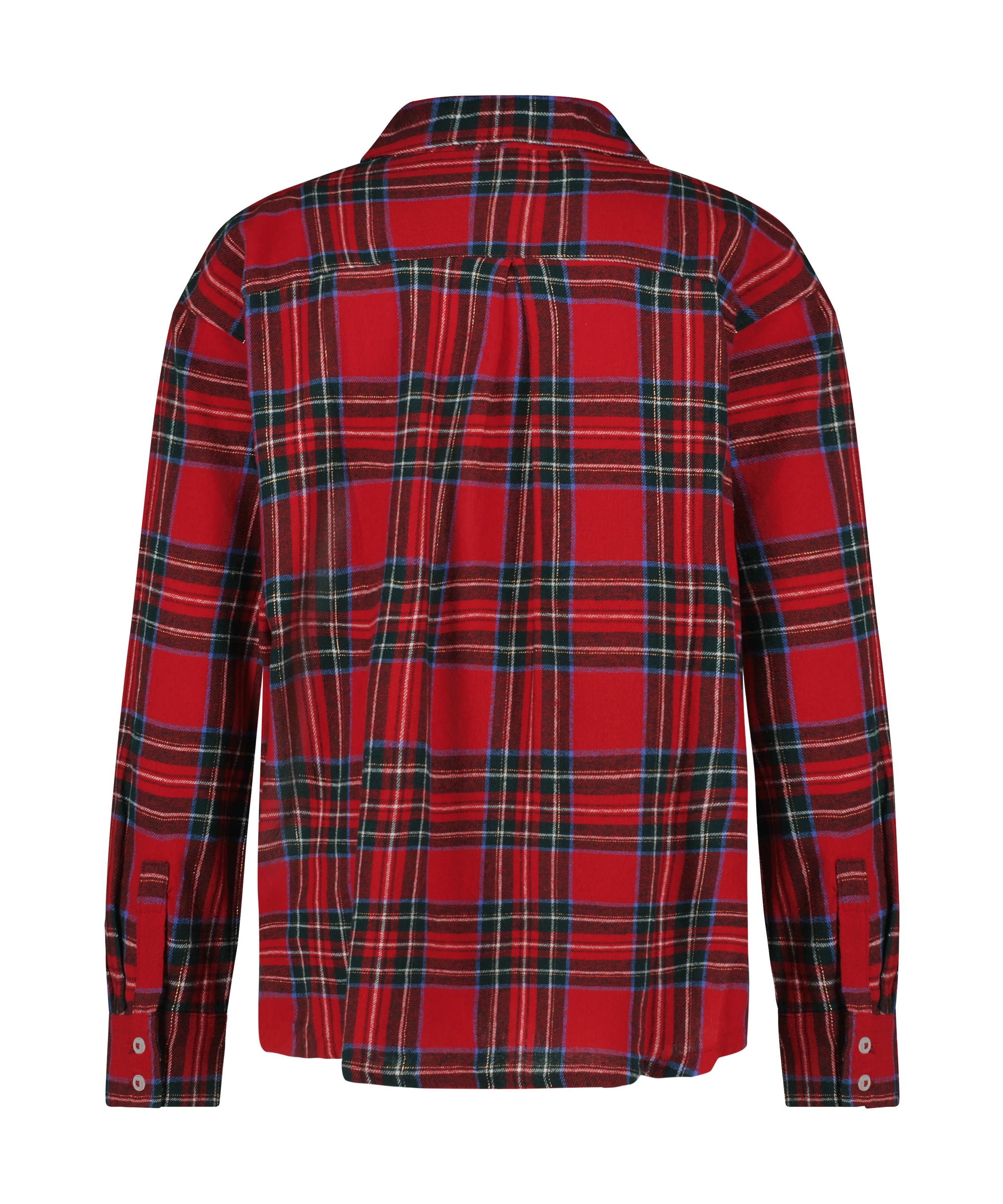 Flannel Pyjama Top, Red, main