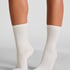 Rib Modal Crew Socks, White
