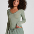 super soft Lace V-Neck shirt with Cashmere, Green