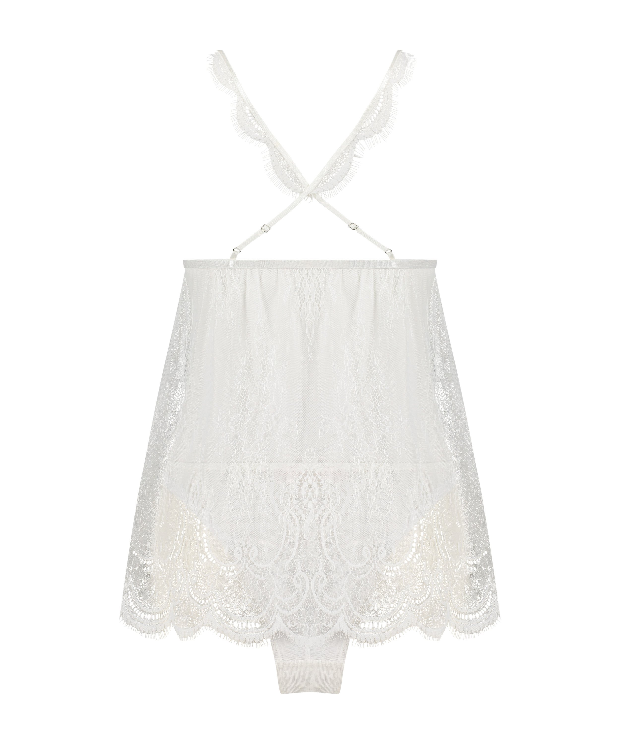 Bridal Lace Babydoll, White, main