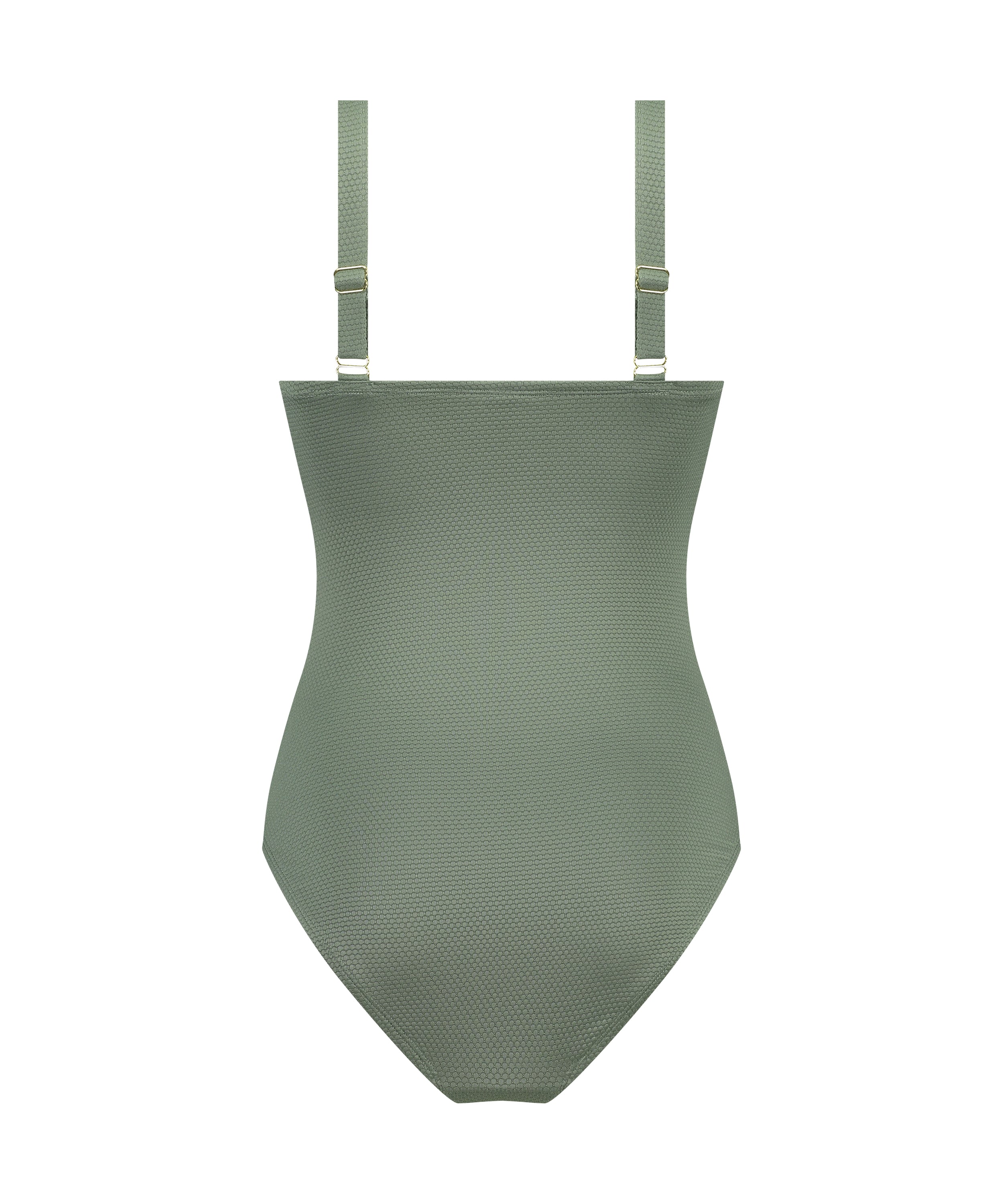Shaping Scallop Swimsuit, Green, main