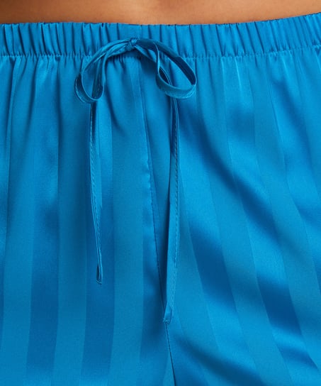 Satin pyjama shorts, Blue