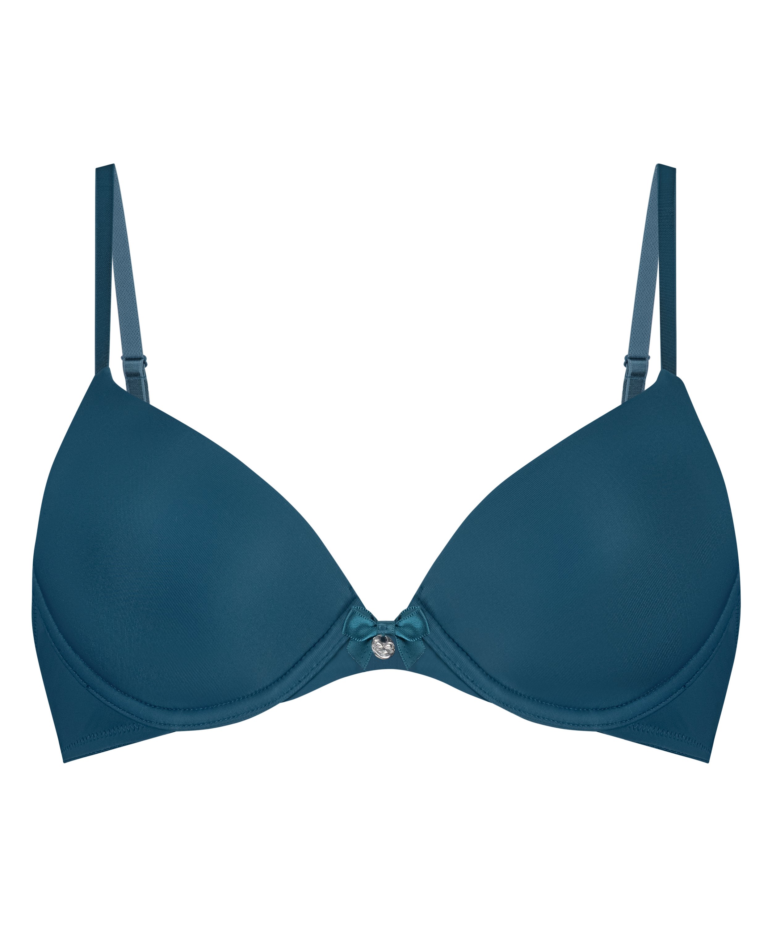 Plunge Padded Underwired Bra, Blue, main