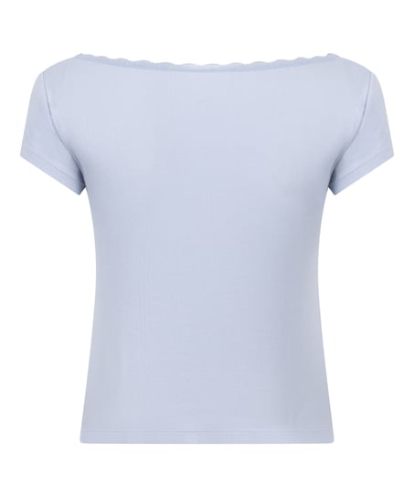 Pointelle Top, Blue