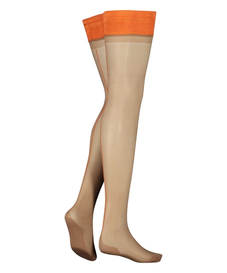 Private 15 Denier Hold-Ups Backseam, Orange