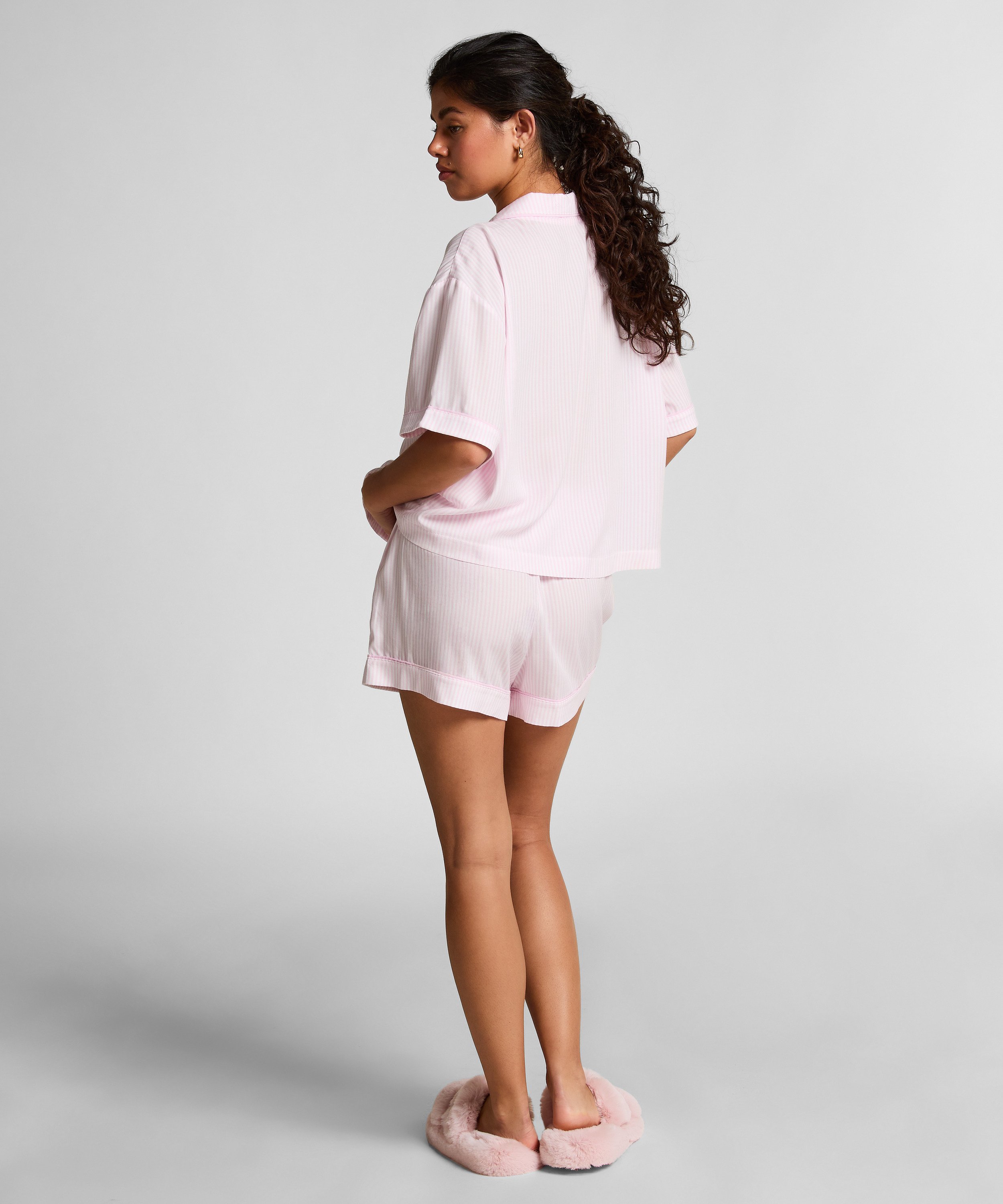Pyjama short sleeve jacket, Pink, main