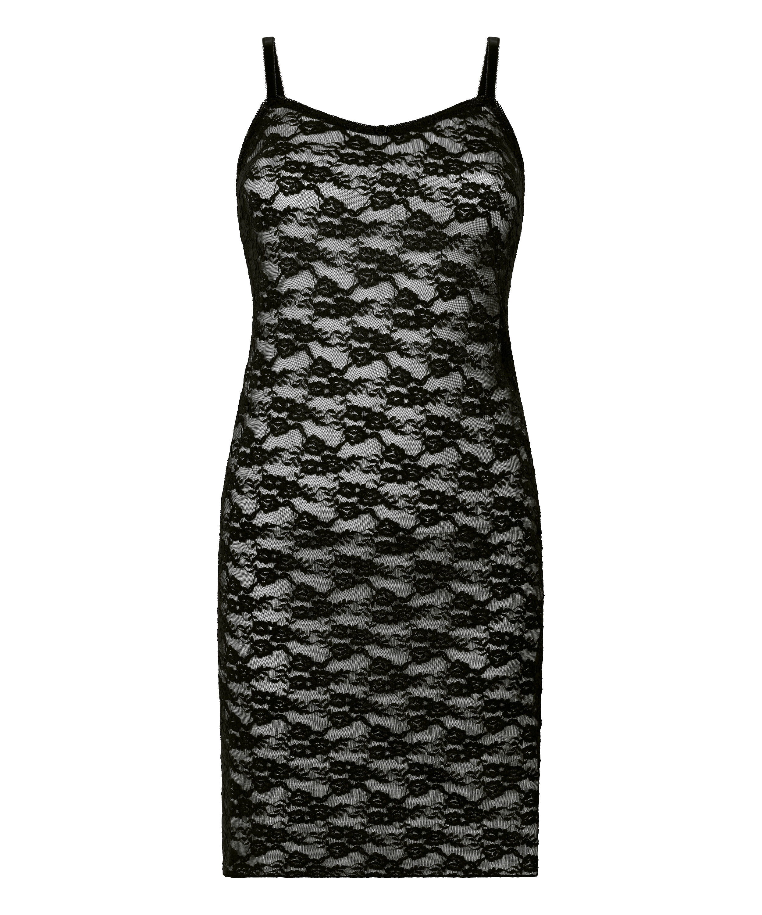 Slipdress Allover Lace, Black