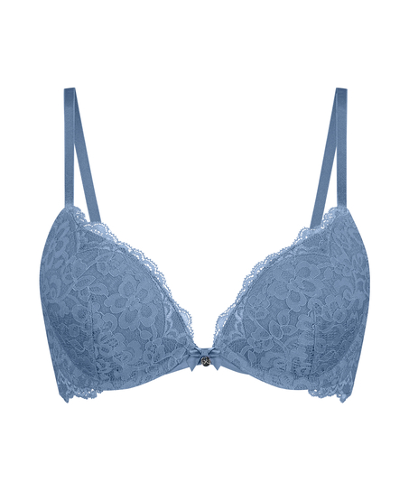 Marine Padded Push-Up Underwired Bra, Blue