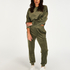 Velour Jogging Pants Pin-tucked, Green