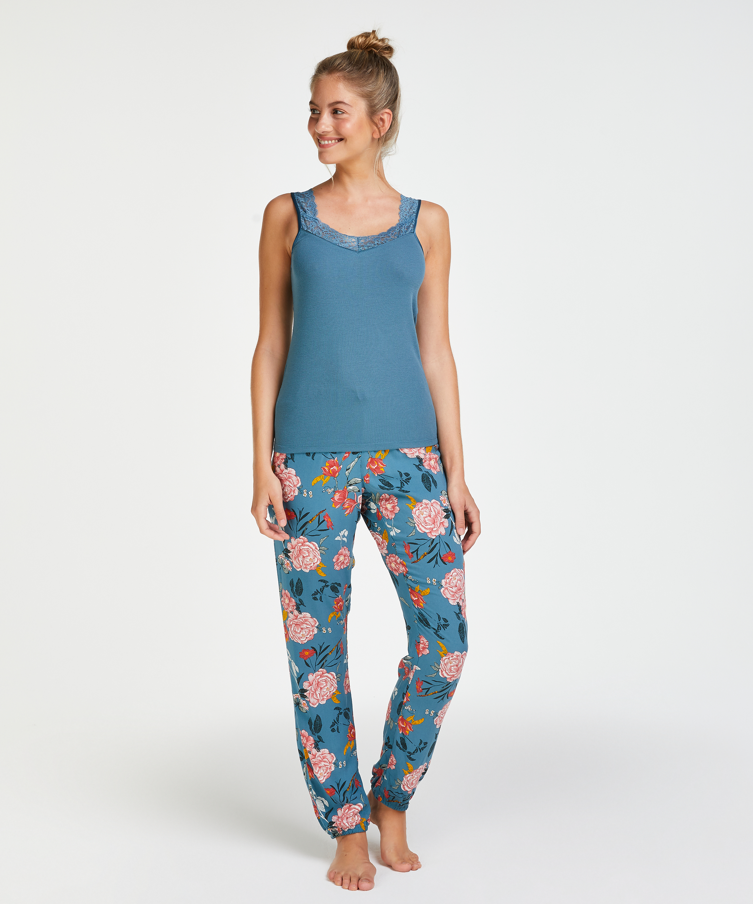 Ribbed Lace Singlet, Green, main