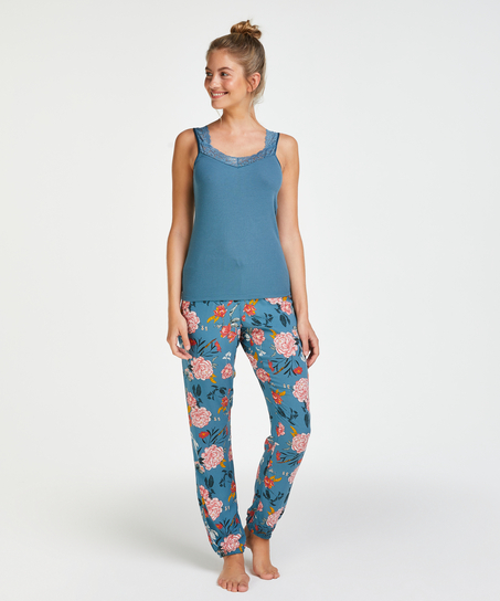 Ribbed Lace Singlet, Green