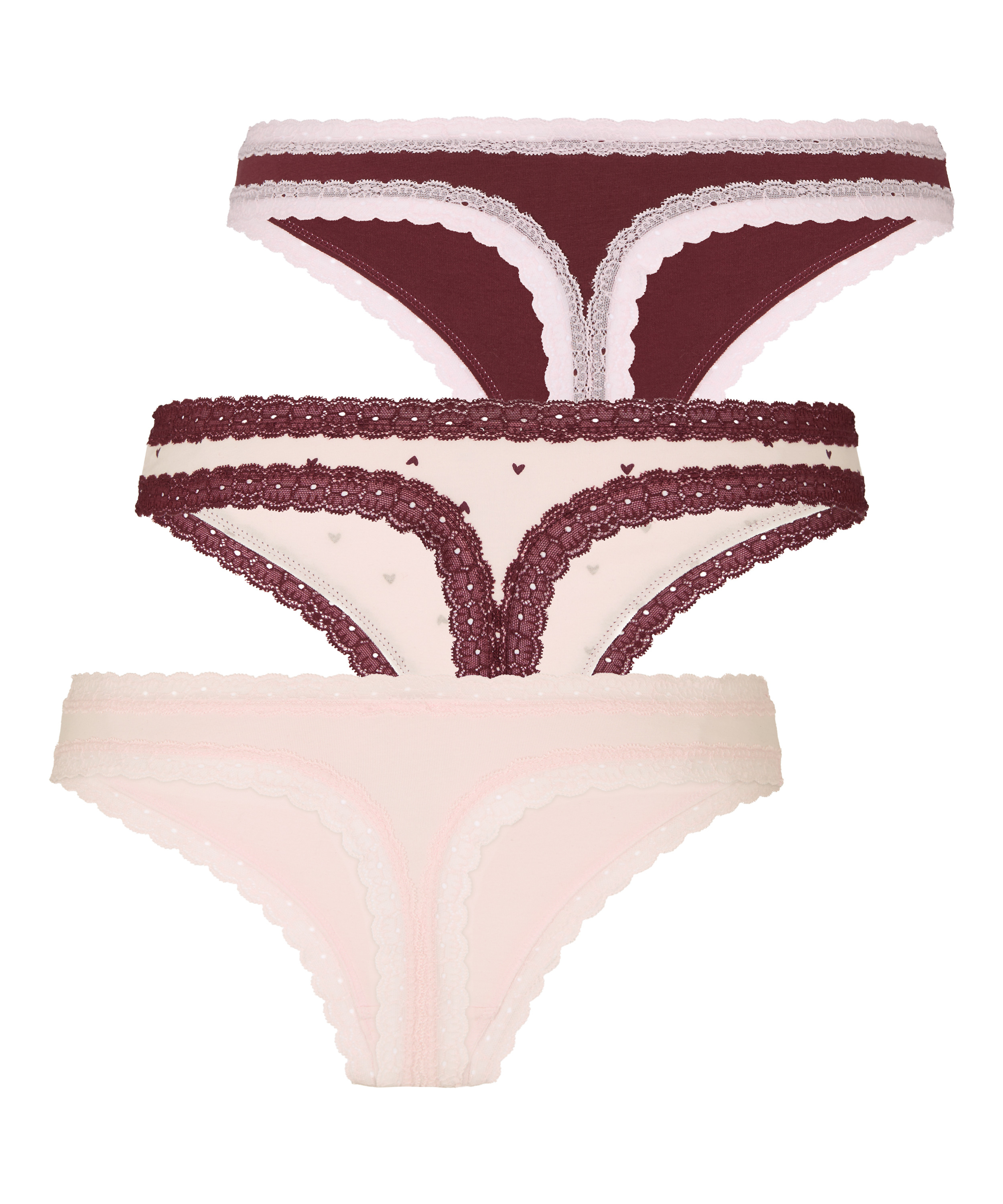 Multipack Cotton Thong, Pink, main