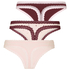 Multipack Cotton Thong, Pink