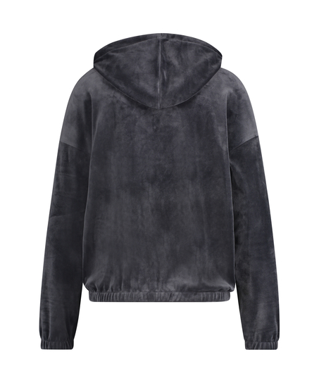 Velvet hoodie jacket, Gray