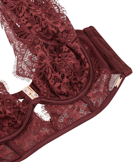Zoe Non-Padded Underwired Longline Bra, Red