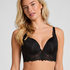 Jemima Padded Underwired Longline Push-Up Bra, Black