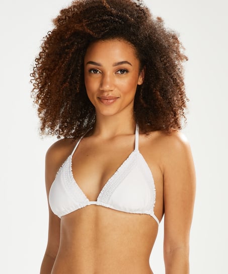 Maldives triangle bikini top, White