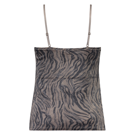 Zebra Velour Cami, Gray