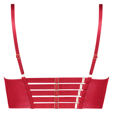 Kennedy Padded Underwired Longline Push-Up Bra, Red