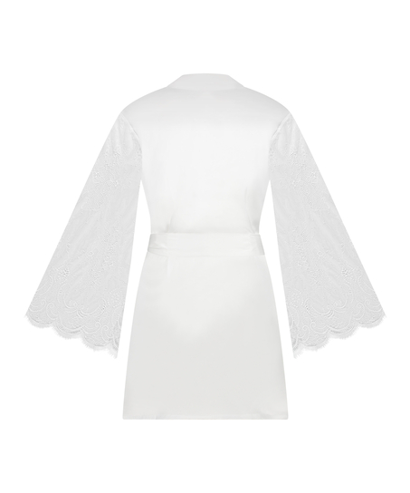 Satin Kimono, White