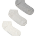 3-Pack Cotton Trainer Liner Socks, Gray