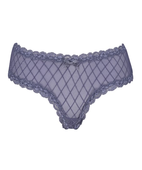 V-shaped Brazilian knickers mesh, Blue