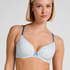 Plunge Padded Underwired Bra, Blue