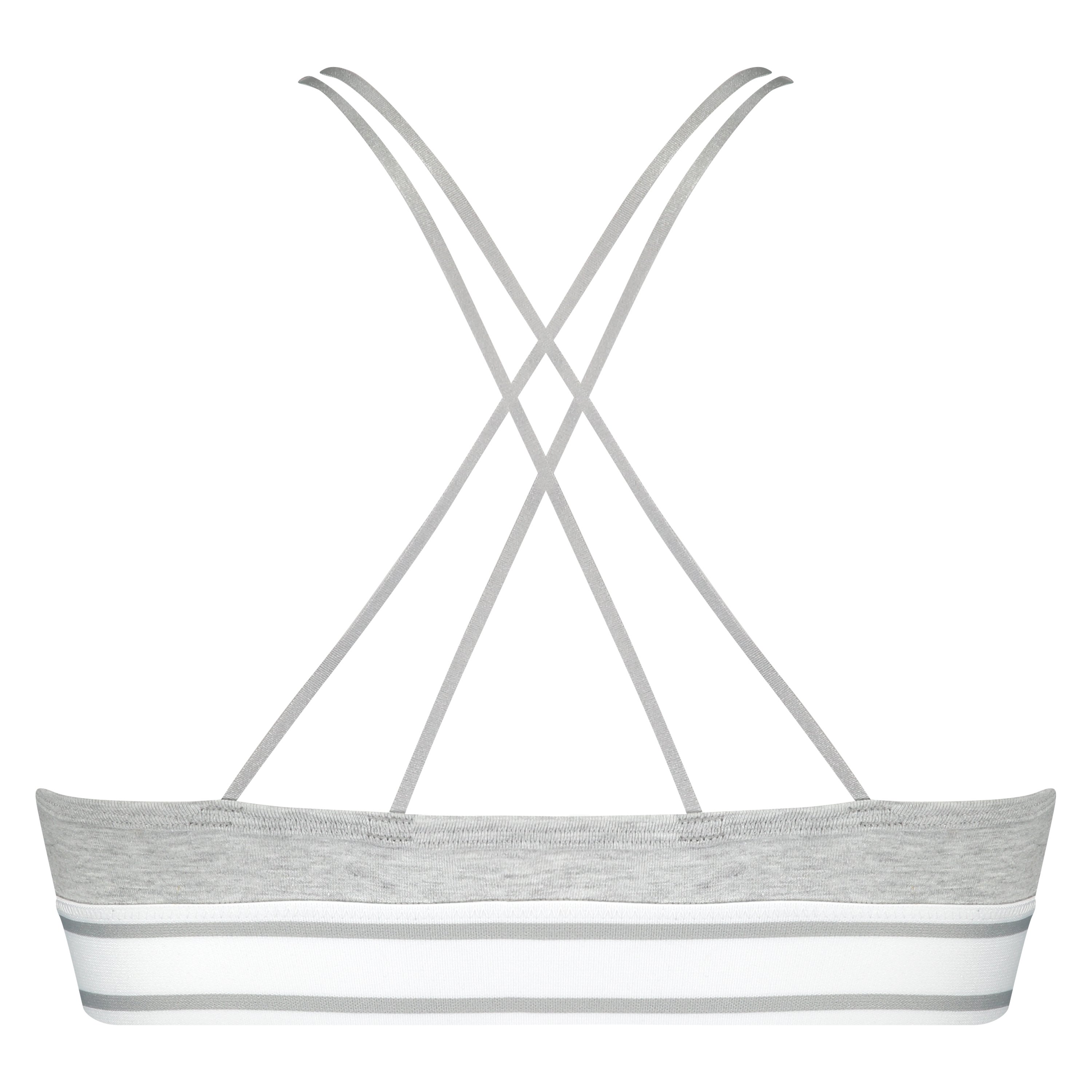 Casey cotton padded triangle bralette, Gray, main